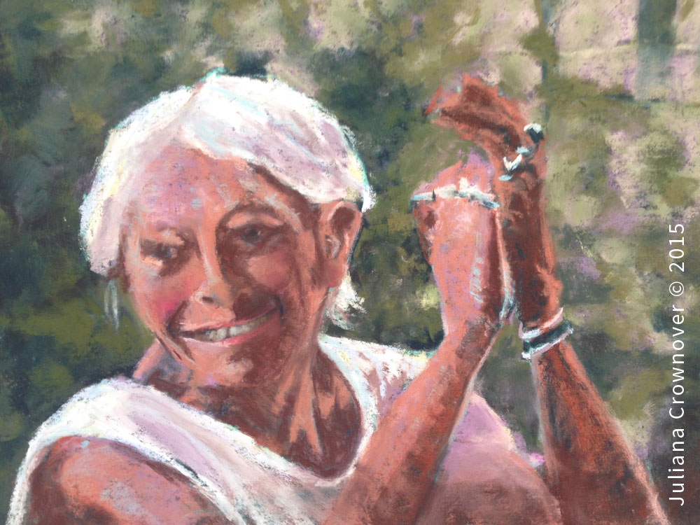 painting beautiful older woman pure joy